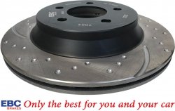 Tylna NACINANA NAWIERCANA tarcza hamulcowa 296mm EBC seria GD Turbo Groove Ford Mustang SVT Cobra 1994-2004