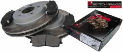 Przednie klocki + NACINANE tarcze hamulcowe 320mm SLOTTED Lancia Thema 2011-