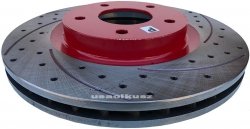 Przednia WIERCONA nacinana tarcza hamulcowa RED 294mm Mitsubishi Outlander 2007-