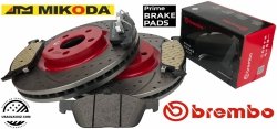Przednie klocki BREMBO +  WIERCONE NACINANE tarcze hamulcowe 316mm Ford Edge FWD 2015-