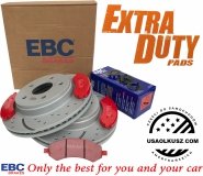 Przednie klocki EXTRA DUTY ED + nawiercone nacinane tarcze hamulcowe EBC seria GD Dodge RAM 1500 2006-