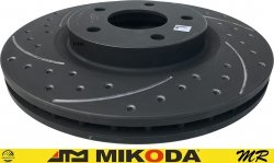 Przednia WIERCONA NACINANA tarcza hamulcowa BLACK 294mm Mitsubishi Outlander 2007-