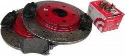 Tylne klocki BREMBO + WIERCONE tarcze hamulcowe 305mm RED Ram Cargo Van -2015