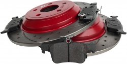 Tylne klocki + WIERCONE NACINANE tarcze hamulcowe 302mm RED Ford Escape 2020-