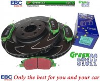 Przednie klocki GreenStuff + NACINANE tarcze hamulcowe 336mm EBC seria BSD Ford Mustang 2011-2014