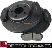 Przednie klocki + NACINANE tarcze hamulcowe 320mm BB-TECH Dodge Challenger