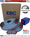 Przednie CERAMICZNE klocki RedStuff + WIERCONE NACINANE tarcze hamulcowe 320mm EBC seria GD Dodge Charger