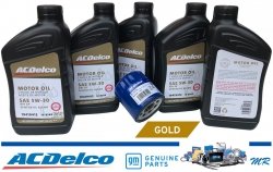Filtr + olej silnikowy ACDelco Gold Synthetic Blend 5W30 API SP GF-6 Chevrolet Colorado L4
