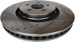Przednia WIERCONA nacinana wentylowana tarcza hamulcowa 345mm Ford Fusion Sport 2017-