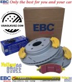 Przednie klocki YellowStuff + NACINANE tarcze hamulcowe EBC seria USR Dodge RAM 1500 2006-