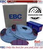 Przednie klocki REDSTUFF + tarcze hamulcowe 345mm EBC seria USR Dodge Charger