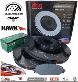 Przednie klocki HAWK LTS + tarcze hamulcowe DBA 4000 T3 RAM 1500 DT 2019-