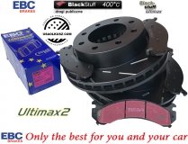 Przednie klocki Ultimax2 + NACINANE tarcze hamulcowe EBC seria USR GMC Yukon XL 2500 2000-2013