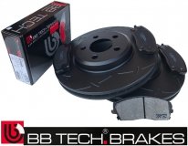 Przednie klocki + NACINANE tarcze hamulcowe 320mm BB-TECH Dodge Magnum