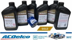 Filtr + olej silnikowy ACDelco Gold Synthetic Blend 5W30 API SP GF-6 Chevrolet SSR