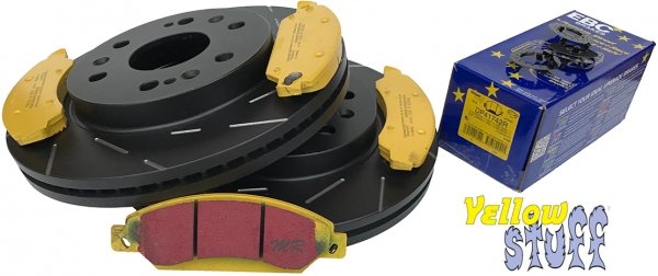 Przednie klocki YellowStuff + NACINANE tarcze hamulcowe 330mm EBC seria USR Chevrolet Avalanche 1500 2007-2008