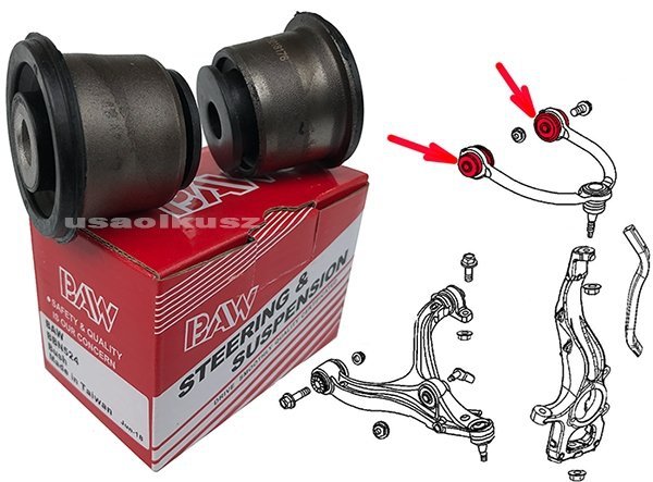 Tuleje przedniego górnego wahacza SET Dodge Durango 2011-2015