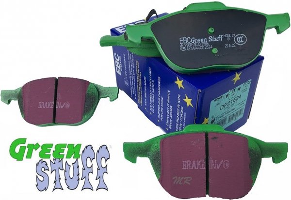 Przednie klocki GreenStuff + NACINANE tarcze hamulcowe 300mm EBC seria USR Ford Escape FWD 2013-2019