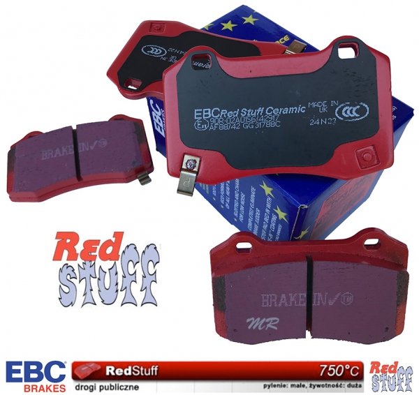 Tylne CERAMICZNE klocki RedStuff + NAWIERCANE NACINANE tarcze hamulcowe EBC seria GD Jeep Grand Cherokee SRT / Trackhawk