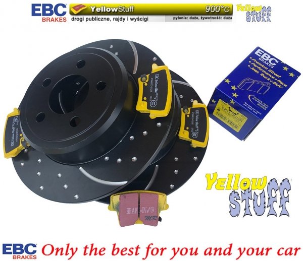 Tylne klocki YellowStuff + WIERCONE NACINANE tarcze hamulcowe EBC seria GD Dodge Magnum