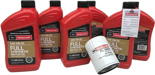 Oryginalny filtr oraz olej silnikowy Motorcraft 5W20 Full Synthetic Ford F-150 3,7 V6