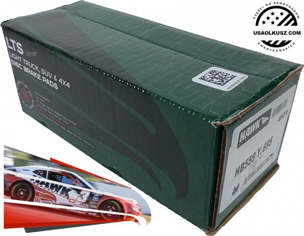 Przednie klocki hamulcowe HAWK LTS STREET LEGAL Dodge RAM 1500 Pickup 5 szpilek 2006-