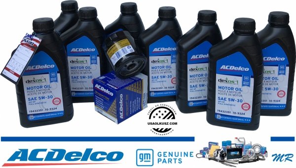 SPECJALNY filtr oleju silnika Ultraguard Gold + olej ACDelco 5W30 Chevrolet Camaro 6,2 V8 -2015