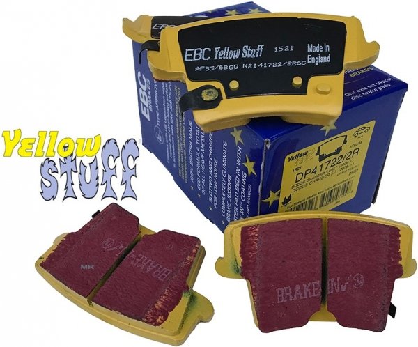 Tylne klocki YellowStuff + NACINANE WENTYLOWANE tarcze hamulcowe EBC seria USR Chrysler 300C