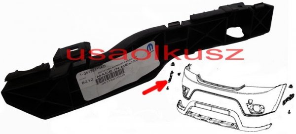 Ślizg mocowanie zderzaka przedniego prawe Dodge Journey
