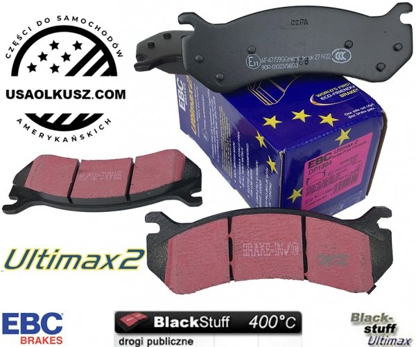 Tylne klocki Ultimax2 + tarcze hamulcowe EBC seria PREMIUM GMC Yukon XL 2500 2000-2007
