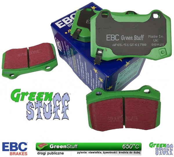 Tylne klocki GreenStuff + NACINANE tarcze hamulcowe EBC seria USR Dodge Durango SRT Hellcat