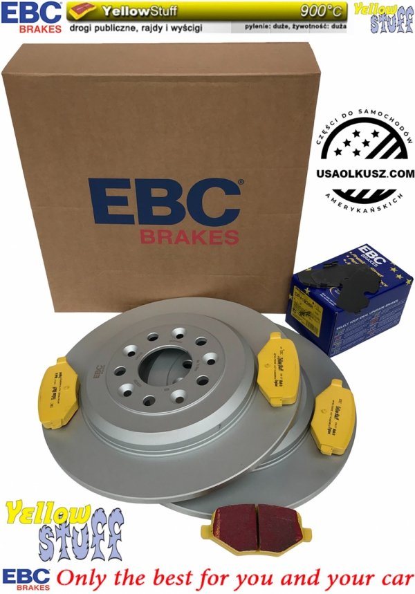 Tylne klocki YellowStuff + tarcze hamulcowe 330mm EBC seria Premium Ford Flex 2009-2019