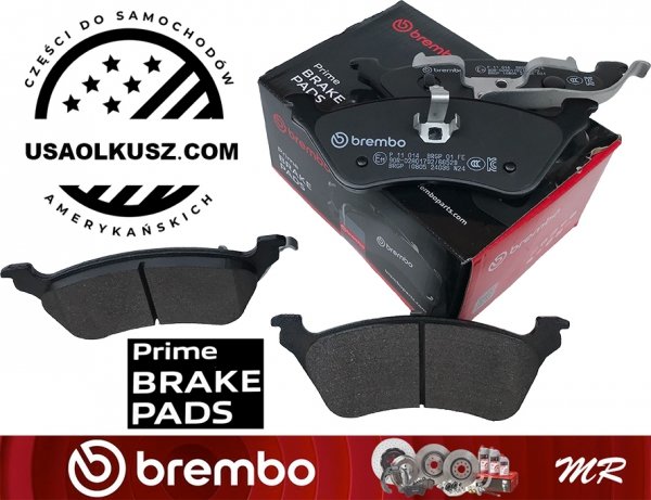 Tylne klocki BREMBO + WIERCONE NACINANE tarcze hamulcowe RED Dodge Caravan -2007