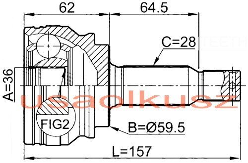 Zewnętrzny przedni przegub napędowy 36z Jeep Patriot CRD