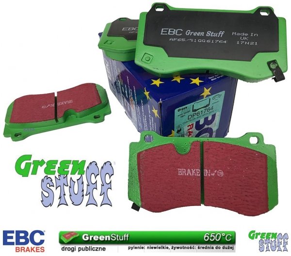 Przednie klocki GreenStuff + tarcze hamulcowe 360mm EBC seria PREMIUM Chrysler 300C SRT8