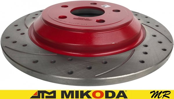 Tylna WIERCONA NACINANA tarcza hamulcowa 302mm RED Ford Bronco Sport 2021-
