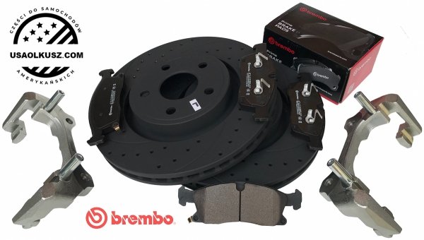 Przednie klocki BREMBO + WIERCONE tarcze hamulcowe HD  Dodge Durango 3,6 V6 2011-