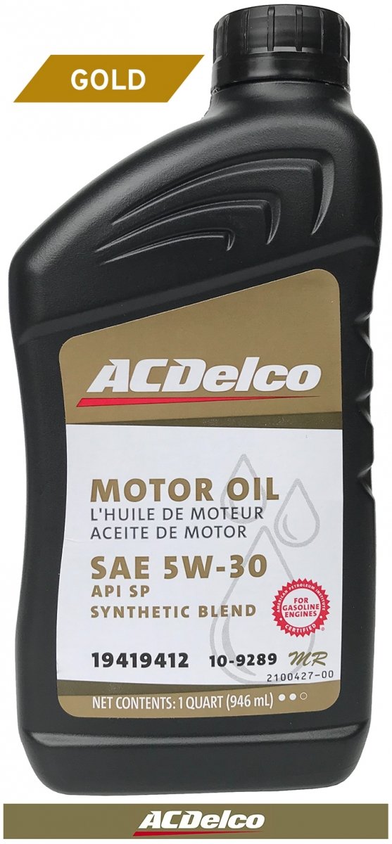 Filtr + olej silnikowy ACDelco Gold Synthetic Blend 5W30 API SP GF-6 Cadillac CT5