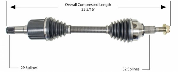 Lewa przednia półoś napędowa  skrzyni 62TE Dodge Journey FWD V6