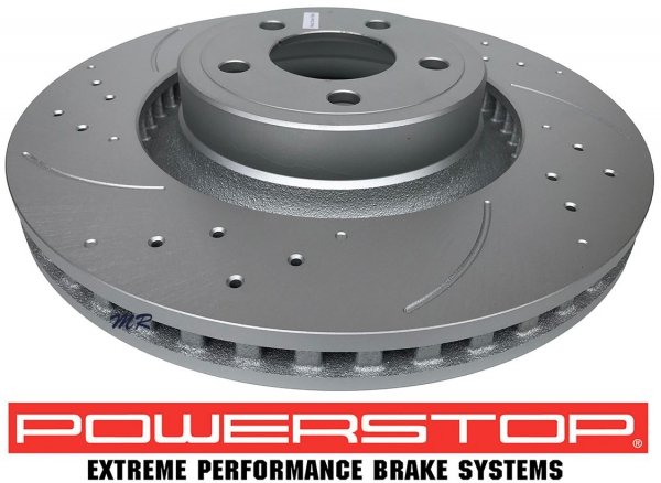 Przednie klocki Z16 + WIERCONE tarcze hamulcowe 352mm POWERSTOP EVOLUTION Ford Mustang 2015-