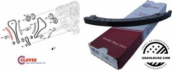 Prowadnica prawego napinacza napinacza łańcucha wałków rozrządu silnika GMC Canyon 3,6 V6 LGZ 2017-2022