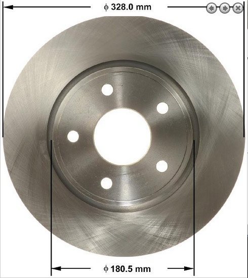 Klocki oraz tarcze hamulcowe tylne 328mm Dodge Caravan 2012-