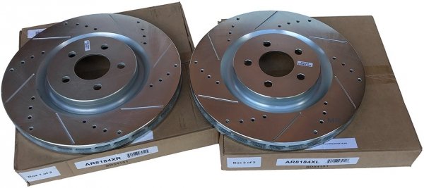 Przednia WIERCONA NACINANA tarcza hamulcowa 355mm POWERSTOP Ford Mustang 2005-2014
