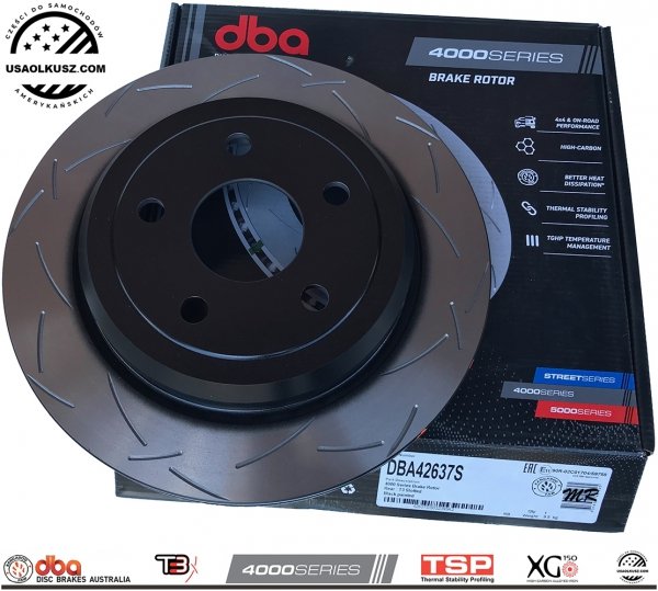 Tylne klocki XTREME PERFORMANCE + tarcze hamulcowe DBA seria 4000 T3 Dodge Durango 2011-