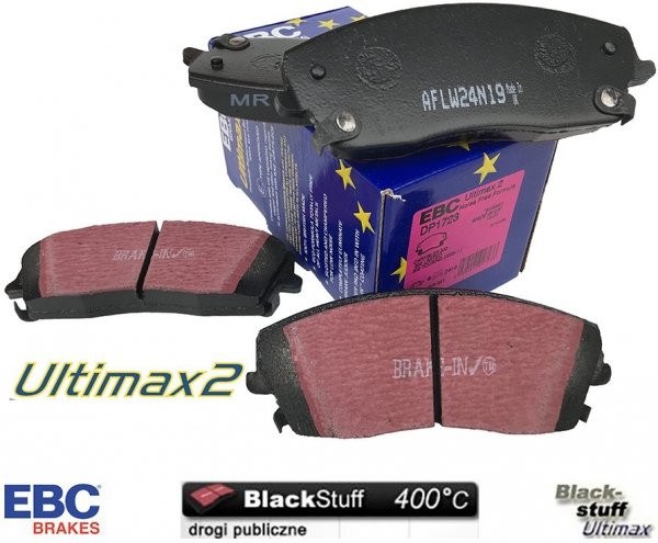 Przednie klocki Ultimax2 + WIERCONE NACINANE tarcze hamulcowe 320mm EBC seria GD Dodge Charger RWD V6