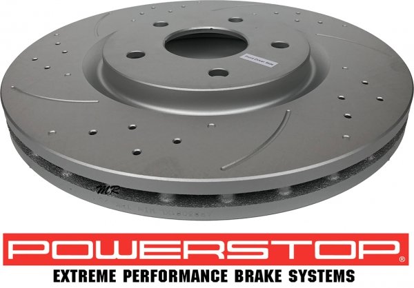 Przednia WIERCONA nacinana tarcza hamulcowa 330mm POWERSTOP Volkswagen Routan 2012-
