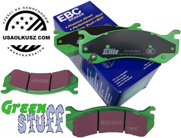 Tylne klocki GreenStuff + NACINANE tarcze hamulcowe EBC seria USR Chevrolet Avalanche 2500 2002-2003