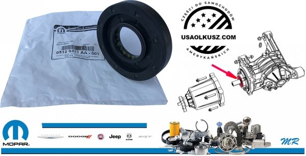 Uszczelniacz wałka ataku tylnego mostu Chrysler Town Country Voyager AWD 2003-2005