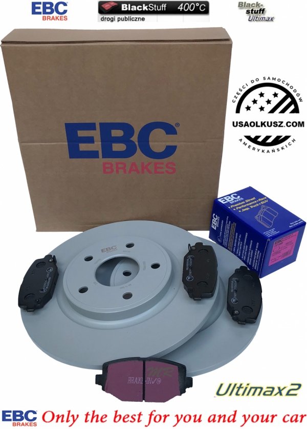 Tylne klocki Ultimax2 + tarcze hamulcowe 328mm EBC seria Premium Fiat Freemont 2012-