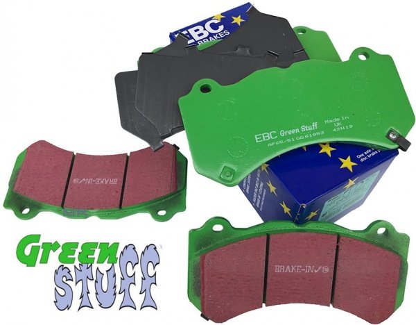 Przednie klocki GreenStuff + NAWIERCANE NACINANE tarcze hamulcowe 380mm EBC seria GD Jeep Grand Cherokee SRT 2012-2020